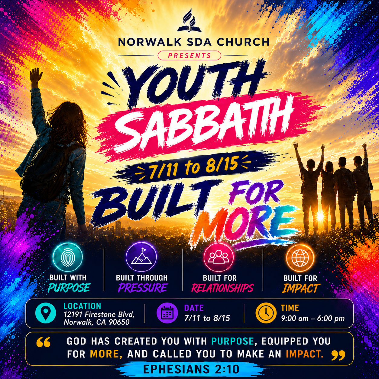 Youth Sabbath Built For More flyer