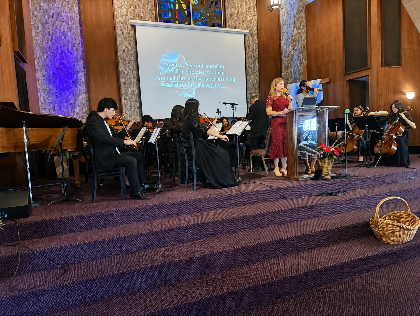 Congregation gathered for the Sabbath worship service